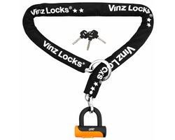 VINZ Tibba Fietsslot ART 2 Slot - 120 cm Lang - Kettingslot Goedgekeurd Elektrische Fiets, Fatbike & Bakfiets