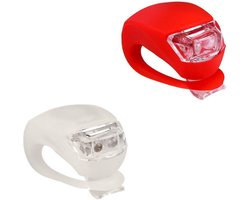 Fietslamp - 2 stuk(s) - Wit - Rood & Wit - Fietsverlichting - Fietslicht - Fietslampjes - Fiets
