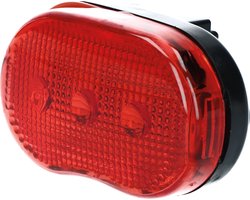 Dresco Achterlicht Fiets 3 Led's | Fietsverlichting led | Achterlicht met Batterij en Knipperlicht