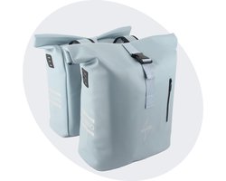 Voltano Dubbele Fietstas Rolltop E-bike Pro - Ice Blauw - 48 Liter - 100% Waterdicht - Fietstassen Electrische Fietsen