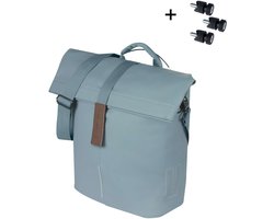 Basil City - Fietsshopper - Enkele fietstas - MIK Studs - 14-16 liter - Graphite blue - Waterafstotend - Reflectiedetails