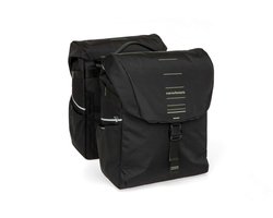 New Looxs ® Vigo Double MIK 2.0 - Dubbele Fietstas - Geschikt voor Elektrische Fietsen – Gerecycled Materiaal - 40 Liter – Zwart - Groen