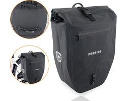 Proride® Enkele Fietstas - 100% Waterdicht - 28 Liter - Pakaftas Elektrische Fietsen - Schoudertas - Inclusief Schouderband en Laptophoes - Bagagedrager - Reflector - Magnetische sluiting - Zwart - Fietszakken