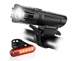 UrbanSafe® Fietsverlichting Set – Fietslamp Voor en Achter – USB C Oplaadbaar – LED Fietsverlichting IPX4 Waterproof – Geschikt voor Noodpakket