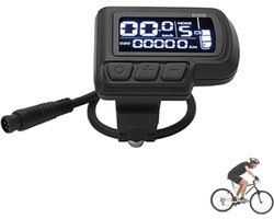 LCD-instrumentenpaneel Geschikt voor fietsen, waterdichte 6-pins connector, 24V, 36V, 48V, 60V, elektrische fietscontroller EN06, display, duimgashendel, Geschikt voor sturen met een diameter van 22,2 mm.