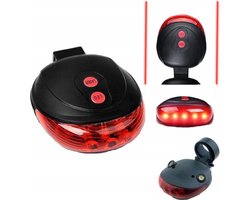 Fiets Achterlicht | Achter Lamp | LED Fiets verlichting | Incl. laser | Fiets Racefiets Mountainbike| Afneembaar | Rood