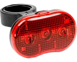 Benson Fietslamp - LED - rood - waterbestendig - 3 functies - incl. batterijen