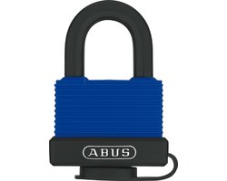 ABUS Hangslot - 49mm - messing/RVS beugel - Kunststofmantel (Verpakt in blister) - Blauw