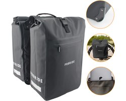 Proride® Dubbele Fietstas Rolltop - Fietstassen Electrische Fietsen - 40L - Zwart - Geschikt voor MIK adapter - 100% Waterdicht - Elektrische Fiets - Fietszakken