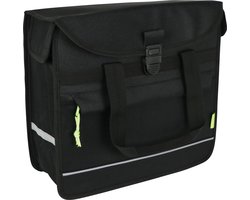 Dresco Enkele Fietstas Basic Shopper – Inhoud 15 Liter - Waterafstotend nylon – Twee bevestigingshaken & klittenbandsluiting - Handig voorvak – Reflectie aan de voor- en achterzijde - Afmeting 34x31x13cm