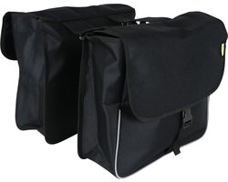 Dresco Basic Shopper Dubbele Fietstas 32 Liter Nylon Zwart