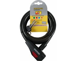 Stahlex Kabelslot - 12 mm x 1800 mm - Zwart - Inclusief 2 sleutels - Spatwaterdicht en slagvast