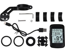 Fiets GPS Computer - Kilometerteller Snelheidsmeter - Fietsritten Registreren - 28 Uur Batterijduur - 2.4 Inch LCD - Zwart