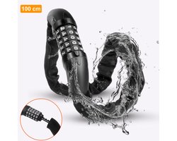 Colorful Sun® Fietsslot met cijferslot - 100 cm - 1 stuk - Kettingslot fiets - Fietssloten electrische fietsen - Fietsslot ketting - Cijfercombinatieslot - Slot met Code - Zwart