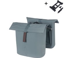 Basil City - Dubbele fietstas MIK - 28-32 Liter - Waterafstotend - Reflectiedetails - Graphite blue