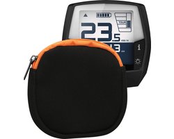 kwmobile hoesje voor e-bike display - Waterdichte display cover elektrische fiets - Van neopreen in mat zwart / oranje