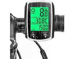 Multifunctionele fietscomputer met LCD-display en achtergrondverlichting - 19 functies, waterdicht, automatische start/stop