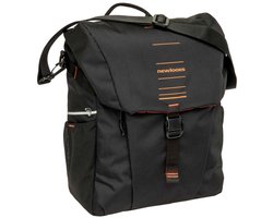 New Looxs ® Vigo Single - Enkele Fietstas – Gerecycled Materiaal - Afneembare Fietstas - Met Regenhoes en Schouderband – 20 Liter – Zwart - Oranje