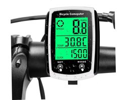 Draadloze Fietscomputer met LCD Display en Verlichting - Snelheidsmeter voor Racefiets en Mountainbike