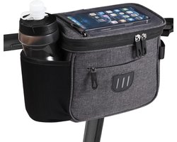 Fietstas stuur electrische fiets - Waterdicht - Inclusief schouderband - Schoudertas - Stuurtas Fiets Afneembaar - geschikt voor racefietsen en mountainbikes - voor mannen en vrouwen - Zwart