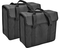 Dubbele Fietstas 40 Liter (2×20L) – Set van 2 Enkele Fietstassen – Afneembaar en Meeneembaar – Met Handgrepen – Zwart – Universele Bevestiging