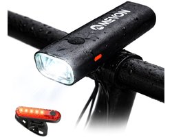 Mevon Fietsverlichting Set - Fietslampjes - Voor- & Achterlicht - 400 Lumen - Fietslamp - USB-C Oplaadbaar - Fietslichten