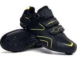 RAMBUX® - Fietsschoenen - MTB Schoenen Heren & Dames - Zwart Geel - SPD-SL & SPD-SM Zool (Race Combi) - Wielrenschoenen - Klikschoenen - Mountainbike - Racefiets - Maat 40