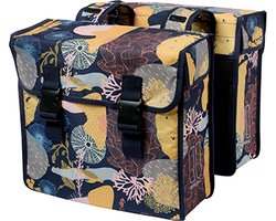 Basil Mara XL Dubbele Fietstas 35L Night Blue Waterafstotend Reflecterend Snelbinderuitsparing Voor E-bike & Stadsfiets