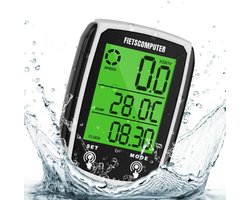 RONN® Kilometerteller Fiets - Kilometerteller - Zwart/Wit - 14cm x 10cm x 3cm