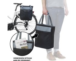 Enkele Fietstas en Koeltas 18 Liter - 2 in 1 Boodschappentas - Zwart