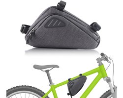Fietstas - Fietsframe tas - Waterdichte fietstas - Driehoekige fietsframetas - Mountainbike, Racefiets, Grote capaciteit fietsaccessoires - Grijs