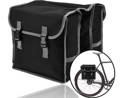 Fietstas 2-zijdig 2x 16L = 32 liter- Zwart - Dubbele Fietstas waterdicht met reflecterende strepen voor extra veiligheid - Fietstas- Zwart