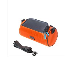Fietstas voor aan het stuur - fietstas - fietstassen - Telefoontas voor op de fiets - Met transparant telefoonvak - Met verstelbare schouderriem - Grote inhoud - Oranje
