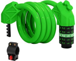 Fietsslot - Fietskettingslot - Fietsslot Anti-diefstal - 1,1m*11mm - Combinatieslot - Kabelslot - Slot - met 5-cijferige code - Inclusief beugel - Hoge beveiliging - Resetbaar slot - fietsaccessoires - voor fietsen, driewielers en scooters - groen
