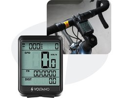 Voltano Draadloze Fietscomputer 2.1 inch – Zwart – 21 Functies – Waterdicht