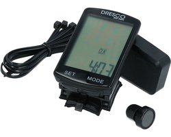 Dresco Draadloze Fietscomputer - 19 Functies - Duidelijke display – Achtergrond verlichting – Inclusief batterijen - Afmeting 71x41x14.6mm