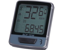 BBB Cycling Fietscomputer Draadloos - Kilometerteller Fiets - Draadloze Fietscomputer met 10 functies - Snelheidsmeter Fiets - Zwart/Zilver - DashBoard 10 BCP-15W