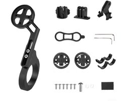 Aluminium Stuurhouder voor Fietscomputer - Fietscomputers - Actiecamera & Zaklamp - Universele Fiets Houder Kit - Mountainbike frame - Zwart
