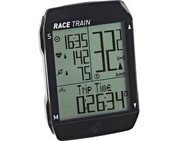 CUBE Fietscomputer Race Trein - 34 Functies - Draadloos - Incl. Hartslag & Trapfrequentie - 57x41x15 mm - Zwart