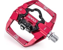 Mountainbikepedalen - Dubbelzijdige Pedalen - Fietsen MTB - Plat en SPD Clipless - 9/16 Inch - Rood