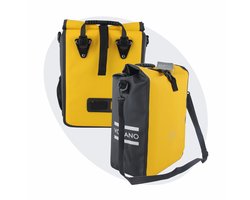 Voltano Fietstas 16L – Geel / Zwart – Enkele Pakaftas – 100% Waterdicht - Met Schouderband
