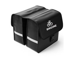 BikeOne® Dubbelzijdig Fietstas | Fietstassen voor Electrische fietsen en Standaard fietsen | Waterbestendig | Met Reflectoren | 28L | Zwart | Fietstassen Dubbel |