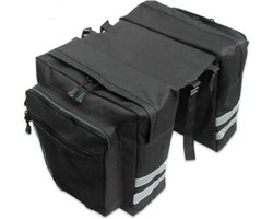 Fietstas Zwart - Medium Formaat - 2 Opbergzakken - Veel opbergruimte - Dubbele Zakken - Eenvoudige Installatie - Met Rits om Volledig af te sluiten - Fietstassen Dubbel