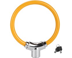 Fietsslot-kettingslot-Compact Ring-slot- Keyless Locking-Incl. 2 Unieke Sleutels-Universeel Fietsslot - voor Fiets, Scooter en E-bike-voor Fiets en Step-oranje kleur