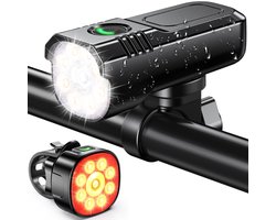 Fietsverlichting Set LED - Fietsverlichting - Fietslampjes Voorlicht & Achterlicht - Fietslamp USB Oplaadbaar - MTB & Racefiets Verlichting - Waterdicht Fietslicht