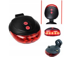 Borvat® | Fiets Achterlicht | Achter Lamp | LED Fiets verlichting | Incl. laser | Fiets Racefiets Mountainbike| Afneembaar | Rood