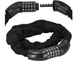 Springos Fietsslot - Kettingslot - Cijferslot - 98 cm - Zwart