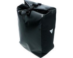 Dresco Enkele Fietstas Traveller – Inhoud 15 Liter - Waterafstotend polyester – Twee bevestigingshaken – Afsluitbare rolsluiting met kliksluiting - Verstelbare schouderriem – Bidonvak - Reflecterende accenten - Afmeting 47x24x14cm