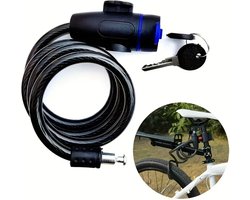 Waledano® Anti-Diefstal Stalen Kettingslot - Kettingslot - Fietsslot - Spiraalslot - Kabelsloten - Slot voor de Fiets - Zwart