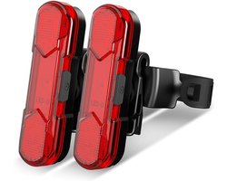 2-Stuks Fiets Achterlicht – USB Oplaadbaar Helder LED Achterlicht – 4 Verlichtingsstanden – Waterdicht Fiets Knipperlicht voor Alle Fietsen en Veilig Nachtrijden